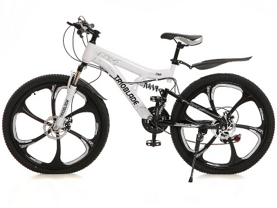 Складной, горный велосипед TrioBlade  26", 21 скоростей, черно-белый (3053)