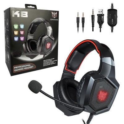 Наушники полноразмерные игровые K8 (black) с микрофоном