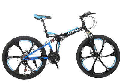 Складной горный велосипед Trioblade GUQE Black-Blue-s 26" 2021 (1003)