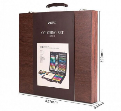 Набор для рисования Xiaomi DELI Painting Set Wooden Box (1 set / box)