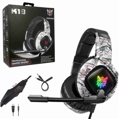 Наушники игровые Onikuma K19 (Army white) с микрофоном