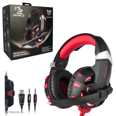 Наушники полноразмерные игровые Onikuma K2 PRO (black-red) с микрофоном